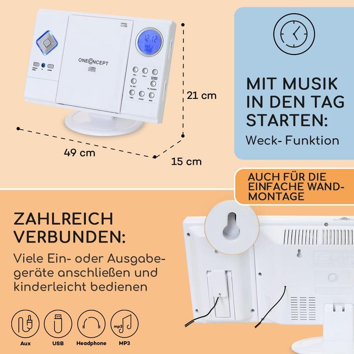 Produktbild OneConcept Stereoanlage weiss