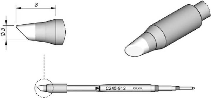 Actual product image JBC Soldering Tip Round Ø 3.0 mm (Soldering tip)