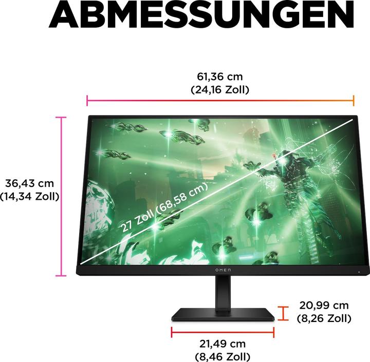 Actual product image HP Omen 27q (2560 x 1440 pixels, 27")