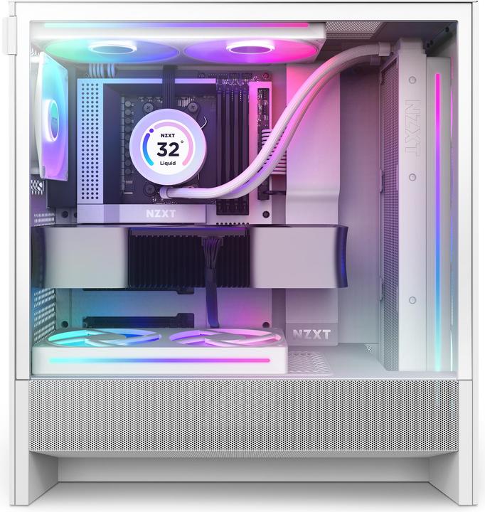 Produktbild NZXT H5 Flow RGB ( 2024 ) (weiss, Tempered Glass) (mATX, Mini-ITX, ATX, E-ATX)