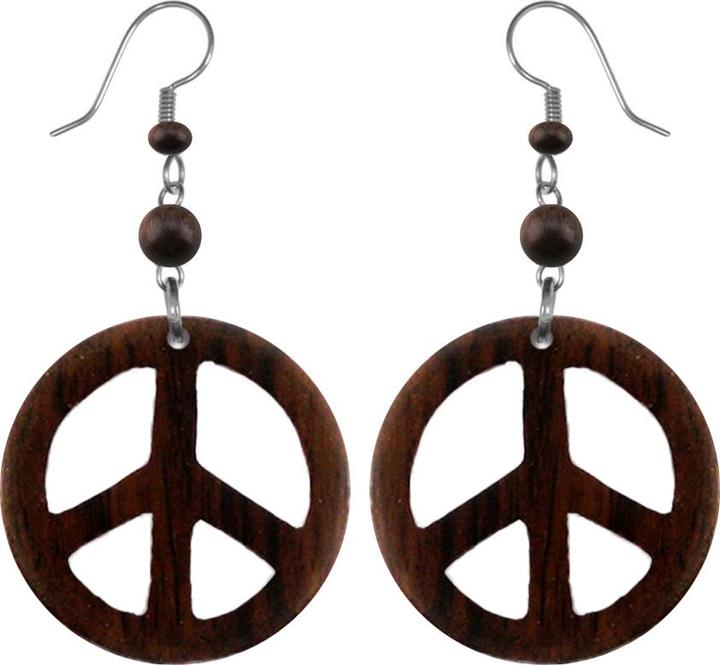 Star Piercing Ohrring Peace aus Narra Holz