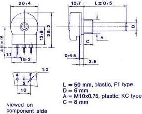 Image du produit OMEG Potentiometre Lin Mono 2m2