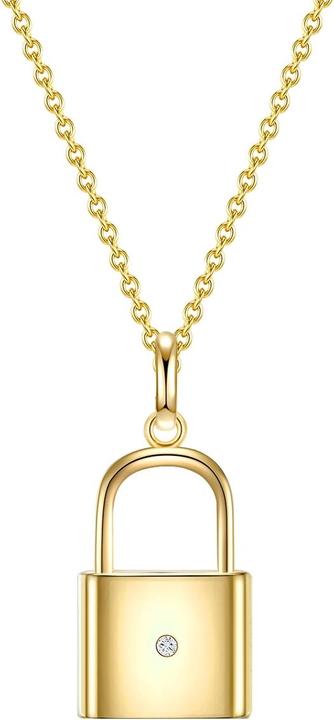 Lulu & Jane Schloss Sterling Silber Diamant gelbgold 42,0 cm Basiskette + 5,0 cm Verlängerung - 33662 (Sterling Silber, 42 - 47 cm)