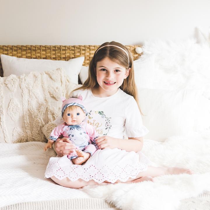 Image du produit Tiny Treasures Tiny Treasure Blond haired Doll Zebra outfit