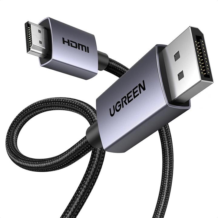 Produktbild Ugreen - Video Cable DP125 (35843) - DisplayPort to HDMI, 4K@30Hz, 10.2 Gbps, Plug&Play, 3m - Grey (3 m, DisplayPort)