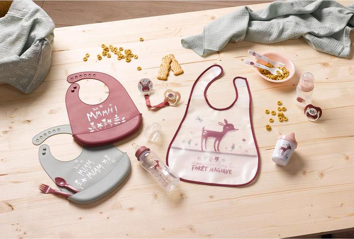 Produktbild Casativo Baby-Lätzchen aus Silikon mit Auffangschale, rot (48 Monate)