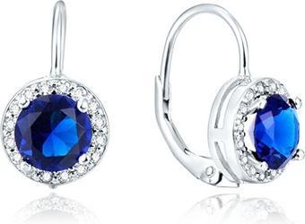 Beneto Silver earrings withue crystals AGUC1156 (L)