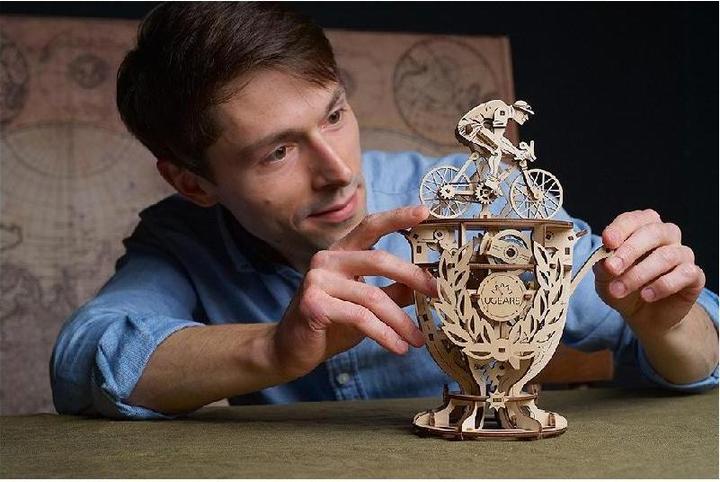 Actual product image Ugears Automaton Cyclist