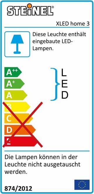 Energie-Label Steinel LED Sensorstrahler XLED Home 3 (1426 lm, IP44)