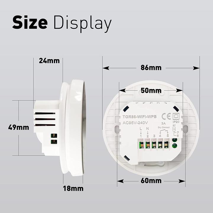 Actual product image Beok controls Electric heater thermostat, 1pc WIFI