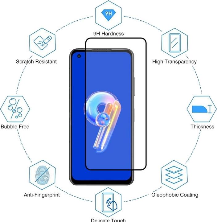 Produktbild Screenguard Asus Zenfone 9 Full Screen Panzerglas Schutzfolie 2.5D 9H (1 Stück, Asus Zenfone 9)