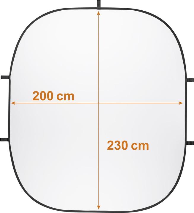 Produktbild Walimex Falthintergrund 200x230cm schwarz/weiss (230 cm, 200 cm)