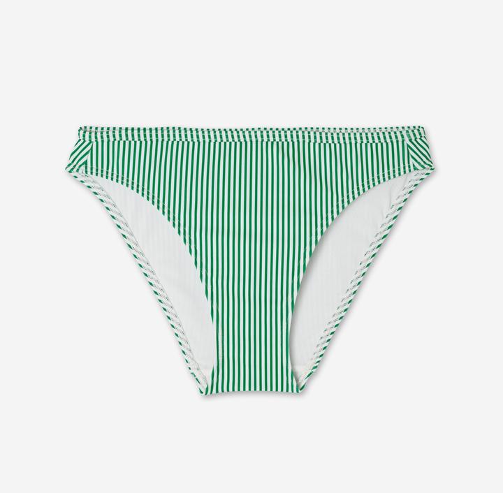 Olaian Bikini-Hose Damen gestreift Nina grün/weiss (40, 42)
