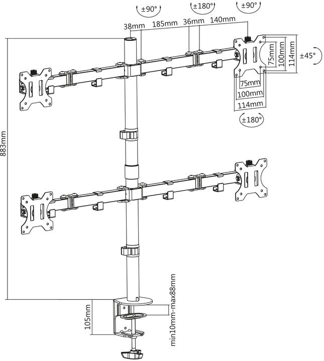 Image du produit Manhattan Bras de table pour moniteur (Tables, 32")
