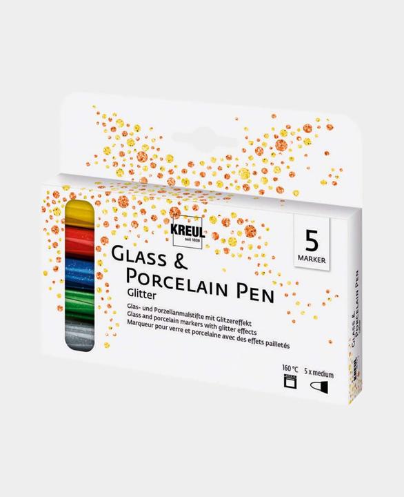 Produktbild Kreul Glass- und Porzellanmalstifte (Sonnengelb, Anthrazit, Blau, Rot, Hellgrün)