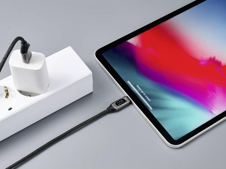 Actual product image Renkforce USB cable USB 2.0 USB-C® plug 0.50 m aluminium (metallic) braided (0.50 m, USB 2.0, 60 W)
