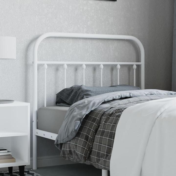 Immagine prodotto VidaXL Kopfteil Metall Weiss 100 cm, Farbe: Weiss, Material (105 x 3 x 100 cm)