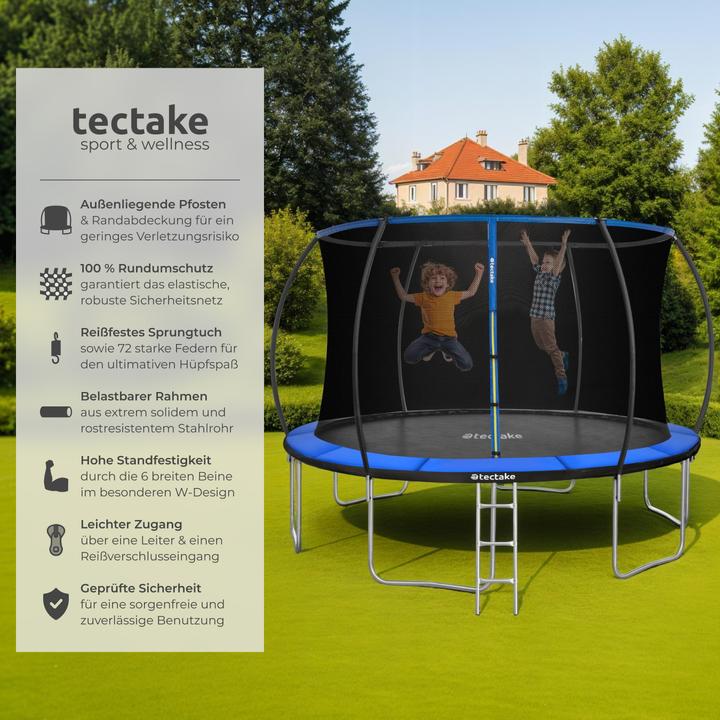 Immagine prodotto tectake Trampolino Jumpy con rete di sicurezza (366 cm)