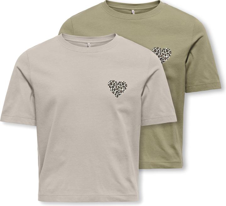 Actual product image Only Kids T-Shirt REX LEO HEART Kurzarmshirt 2er Pack (122)