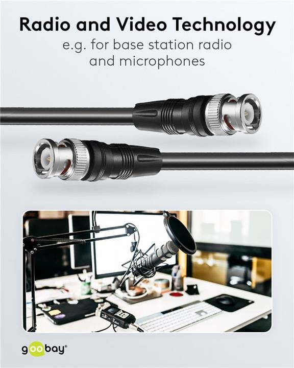 Image du produit Goobay Câble de connexion BNC RG58, blindé (Câble d'antenne)