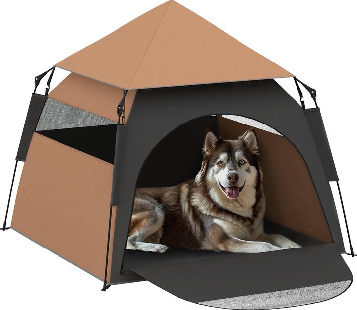 PawHut Haustierzelt Polyester Braun (Dog tent)