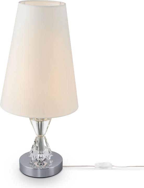 Immagine prodotto Maytoni Lampada da tavolo Florero Classic E27 46cm Cromo Bianco Cotone (E27)