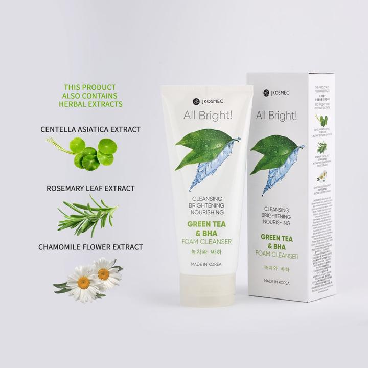 Immagine prodotto JKosmec All Bright Tè verde e BHA Detergente in schiuma (180 ml)