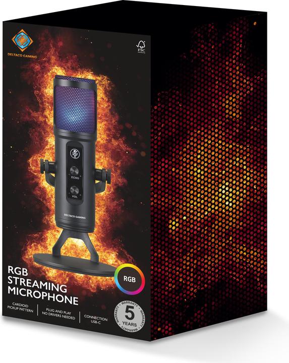 Actual product image Deltaco Gaming RGB Microphone