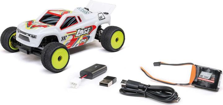 Produktbild Losi Micro-T 2S 1/28 2WD RTR Stadium Truck (Akku & Ladegerät enthalten), Weiss (RTR Ready-to-Run)