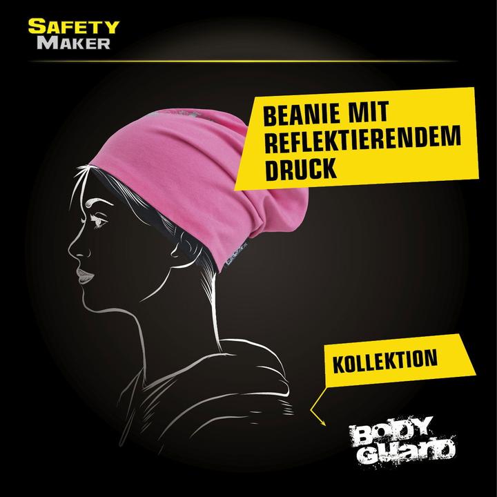 Actual product image SafetyMaker Reversible beanie reflective pink/silver