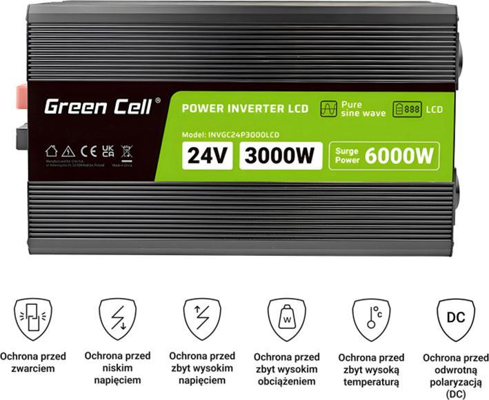 Immagine prodotto GreenCell Przetwornica LCD /6000W Czysty sinus z wywietlaczem