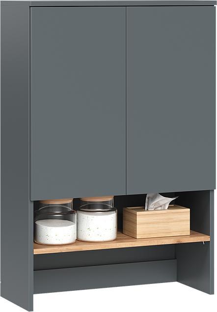Actual product image Vichy Waschmaschinenoberschrank Viktor, Anthrazit/Goldkraft Eiche, 68 x 100.4 cm