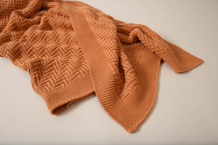 Produktbild Esmée Decke aus Baumwolle 170 x 130 cm, Orange (170 x 130 cm)