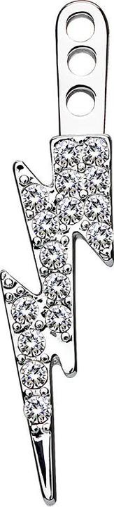 Star Piercing Ohrring Ear Jacket silber mit Kristallblitz links