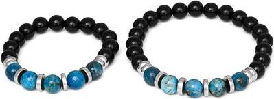 Beneto - Father and Son Mineral Bracelet MINK137/SET (Tiger's Eye. Lava Stone. Hematite)