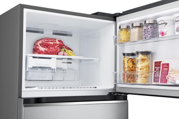 Actual product image LG GTBV36PZGKD Double Door Refrigerator 70cm, Class E, 395L, Door & Linear Cooling, Stainless Steel (395 l)