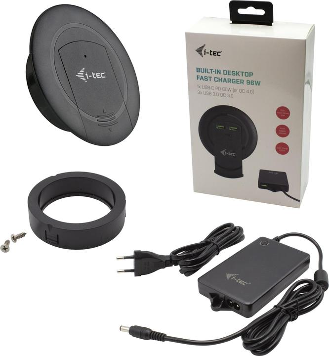 Actual product image i-tec Built-in Desktop Fast Charger USB-C PD 3.0 3x USB 3.0 QC3.0 96 W (96 W)