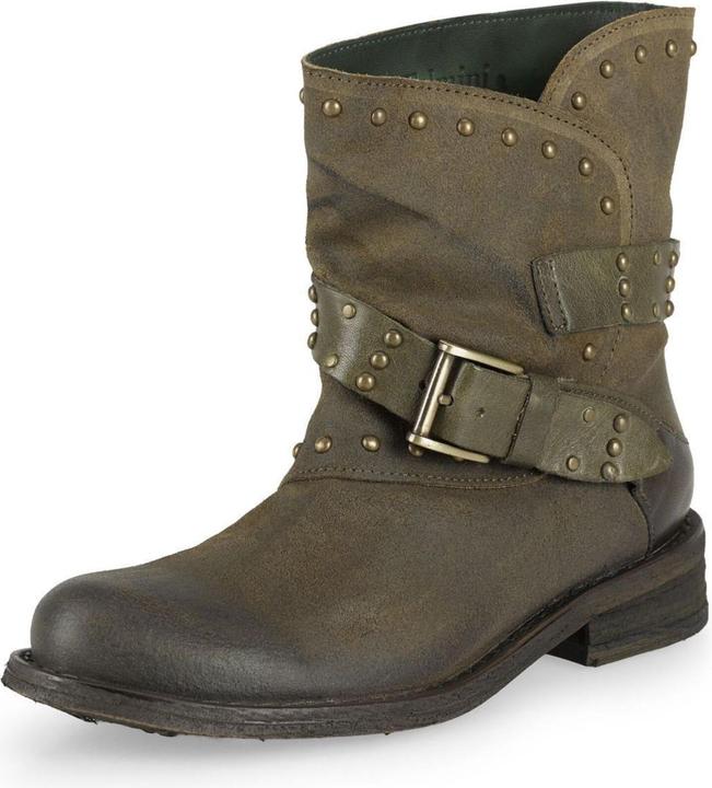 Felmini GREDO D905 Bikerstiefel mit dekorativen Nieten entlang des Schafts und Schnallenriemen, mit einem Vi (36)