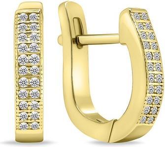 Brilio Silver - Timeless gold-plated earrings with zircons EA657Y