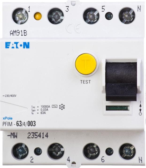 Produktbild Eaton FI-Schalter, 63A, 4p, 30mA, Typ AC 235414