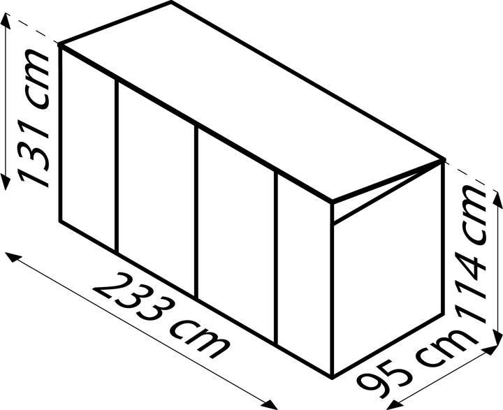 Actual product image Globel Dustbin box 7x3 233x95x132 cm anthracite
