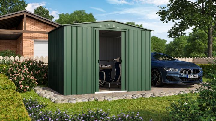 Produktbild Globel Gerätehaus Tower 108 jade Masse 3080 x 2470 mm