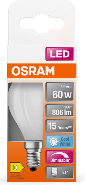 Actual product image Osram Led Retrofit Classic P (E14, 6.50 W, 806 lm, 1 x, E)