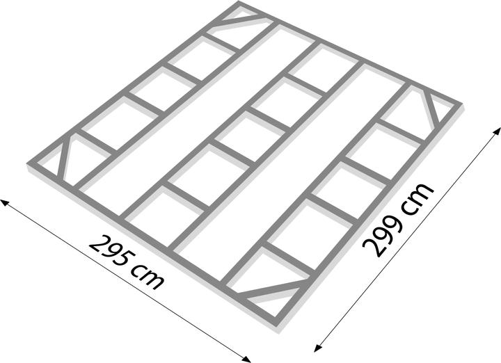 Produktbild Globel Fundamentbodenrahmen für Gerätehaus 10x10