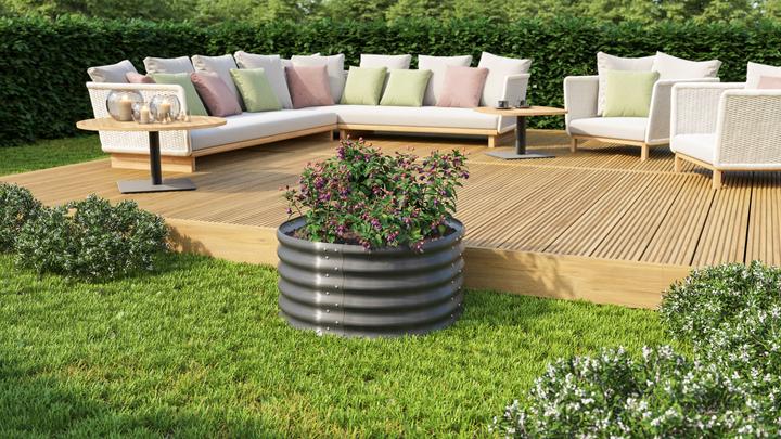 Actual product image Vitavia Raised Bed Vita Sheet Metal Round 401 granite