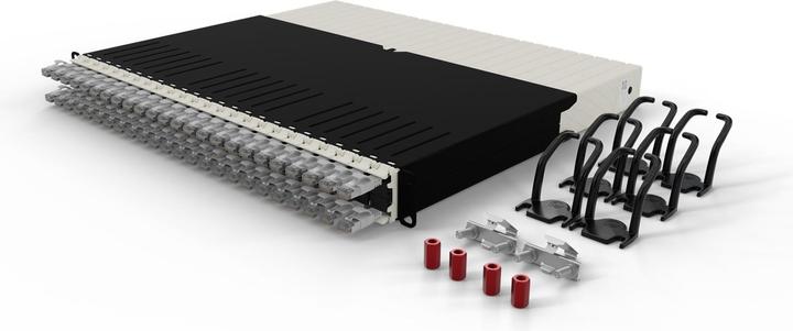 PATCHBOX uno / 8RU / Cat 6A, STP, 0,8 m, grigio