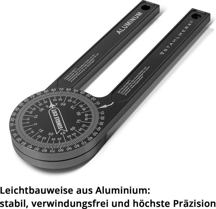 Produktbild Stahlwerk Winkelmesser 360° Grad Aluminium Gehrungswinkelmesser