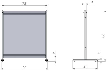 Produktbild Nobo Schreibtischtrennwand PVC Folie 77 cm x 86 cm (77 x 86 cm)