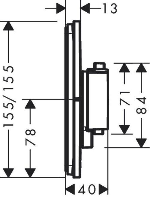 Actual product image hansgrohe ShowerSelect Comfort E thermostat, concealed, 1 consumer, one additional outlet, angular r