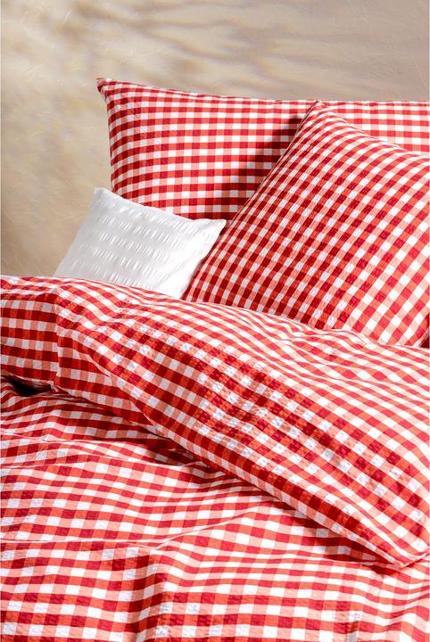 Produktbild Night Fashion Karo rot/weiss (Duvetbezug, 160 x 210 cm)